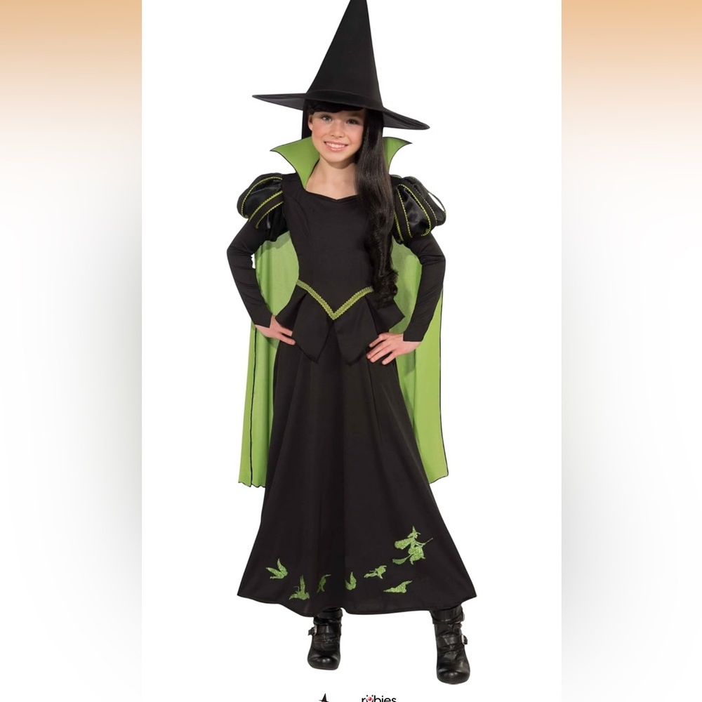 Kids Witch Costume - Black and Green